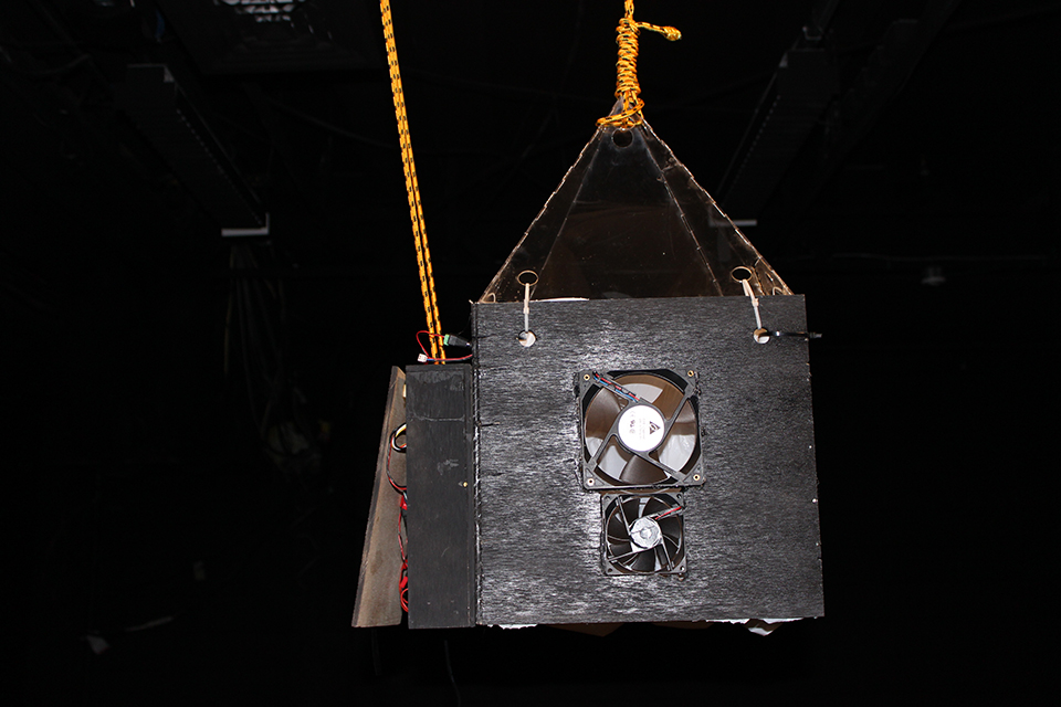 Side view of the object hanging