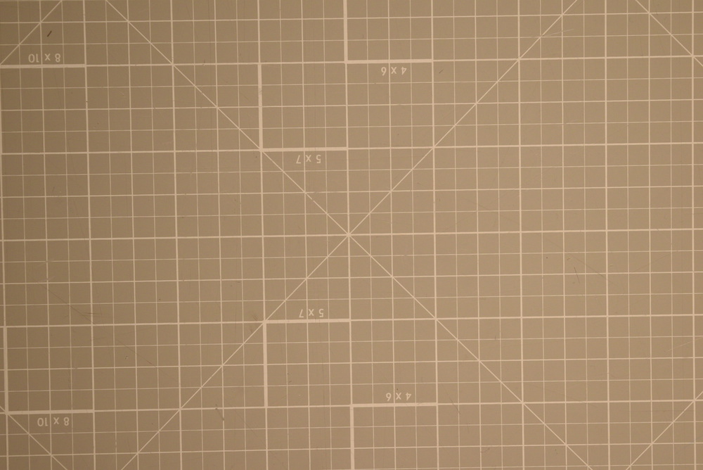 Closeup image of orthogonal grid pattern with no visible distortion.
