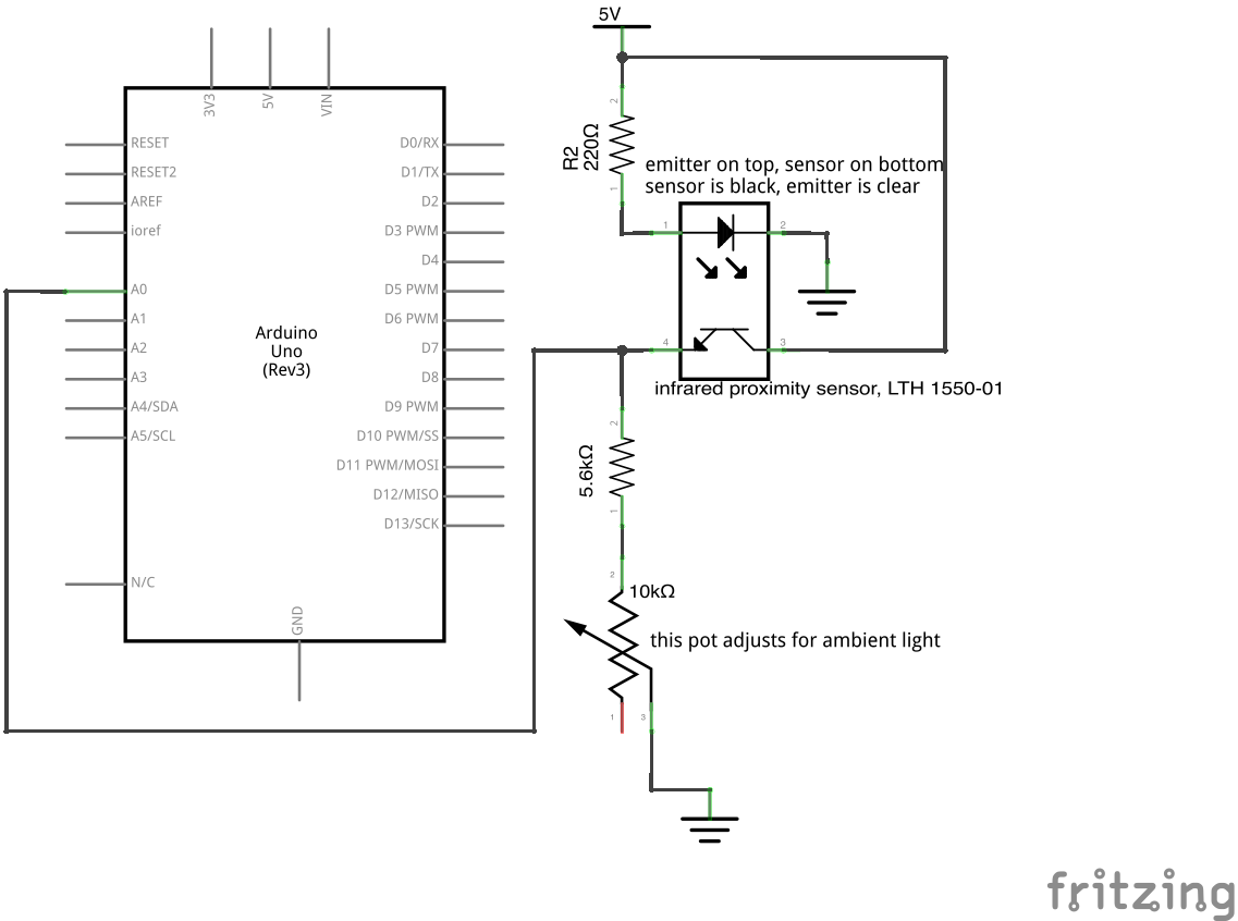 IR proximity sensor schematic.