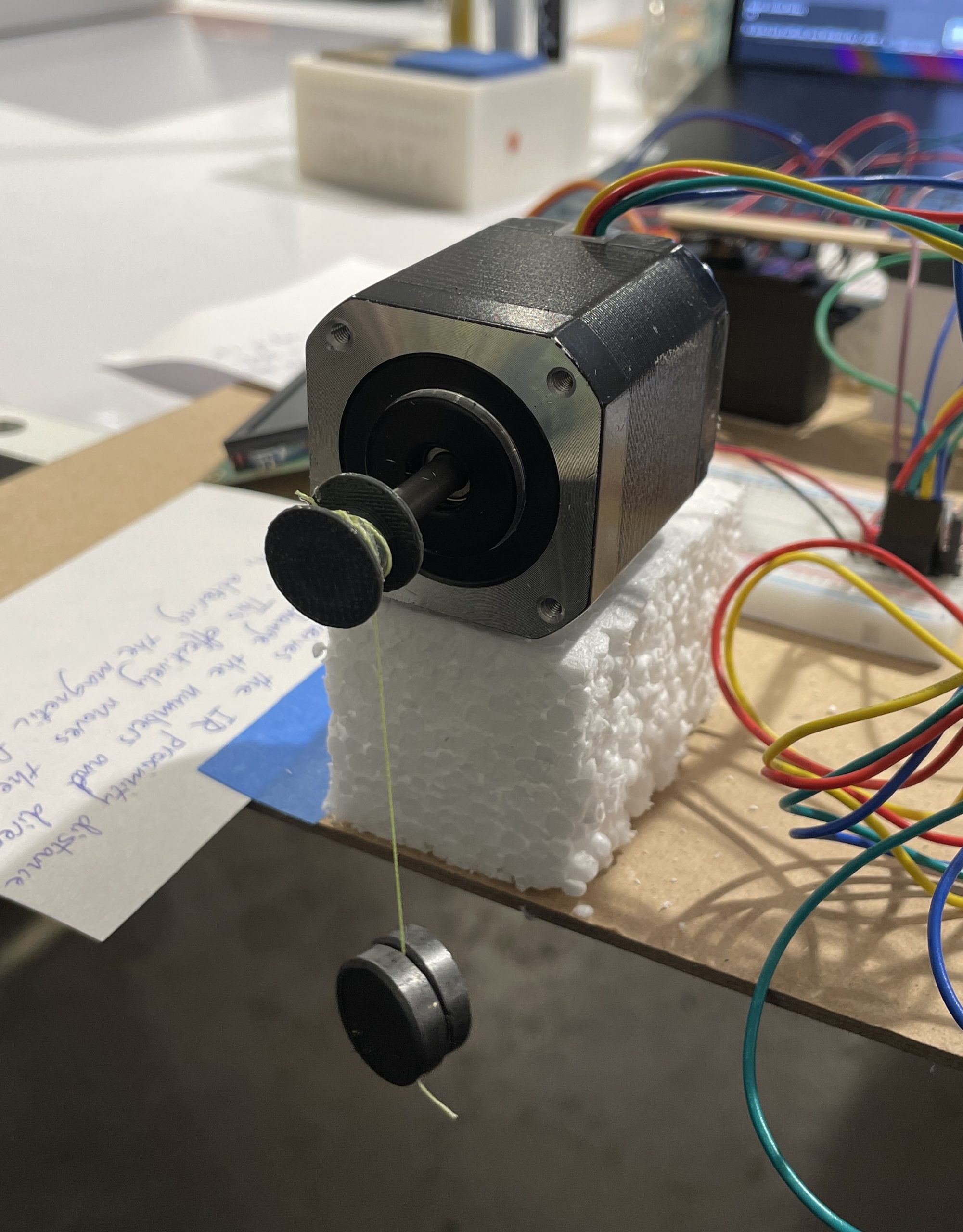 A 3D printed part for the stepper motor
