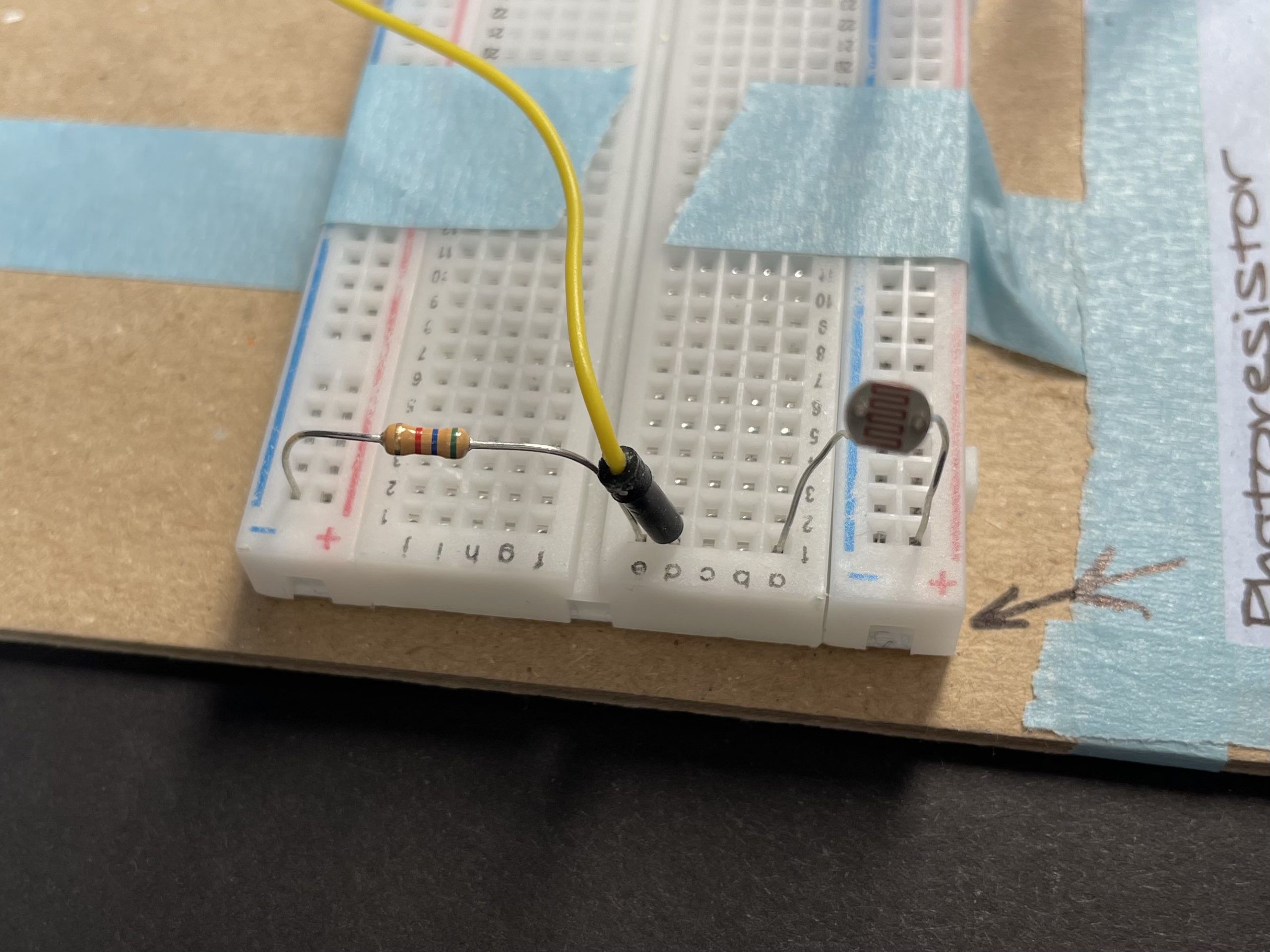 a close up of the photoresistor