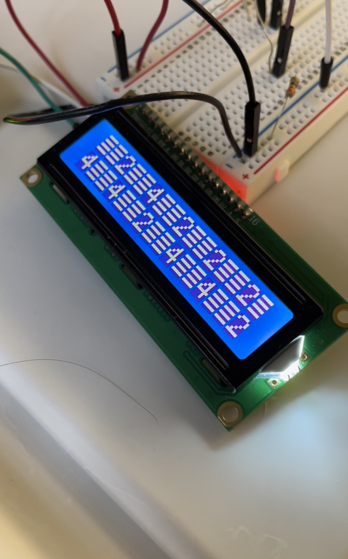 picture of LCD with data values 