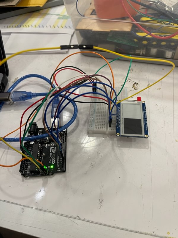 Mess of wires with a board and display