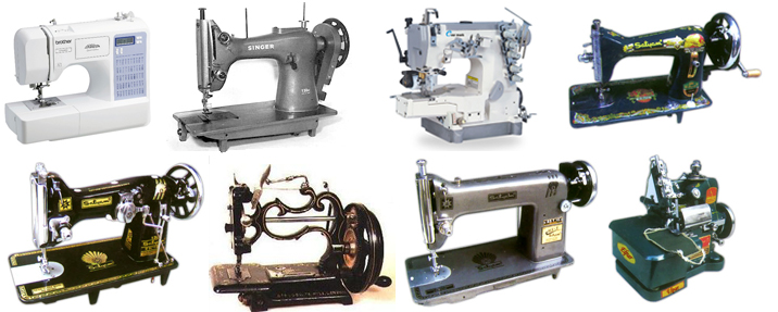 Images of sewing machines from different eras. Fun geeky photo for sewing enthusiasts!
